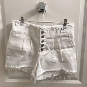 NWT Express High Waisted White Denim Shorts